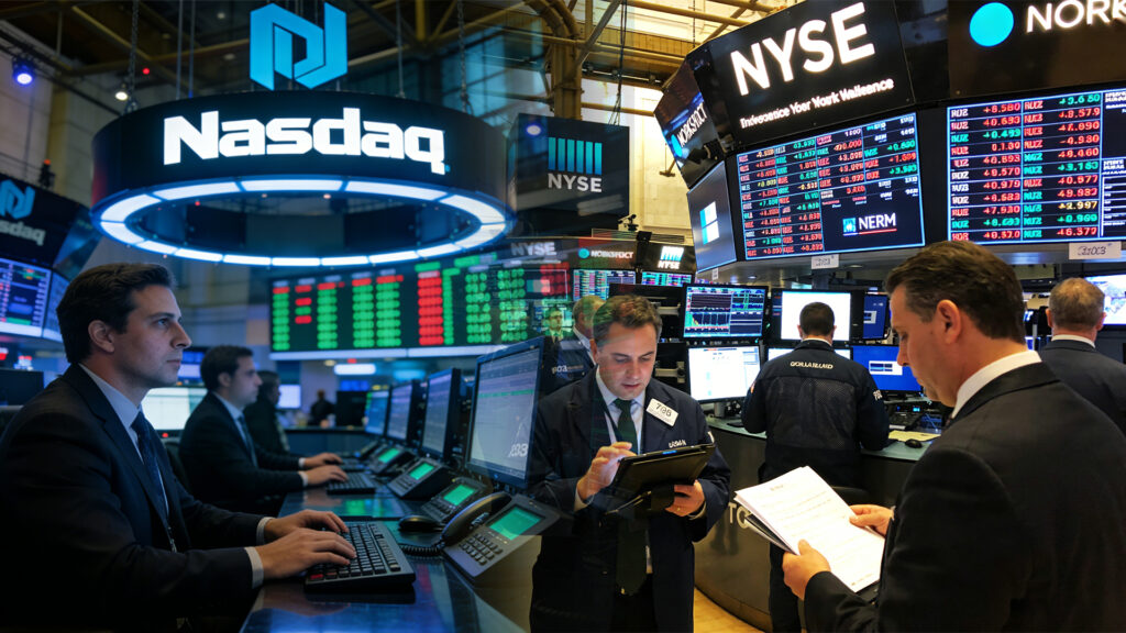 纽约证券交易所(NYSE)与纳斯达克(NASDAQ)交易大厅实景--- ultima markets