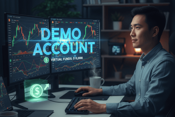ilustrasi trader mencoba demo trading - Ultima Markets